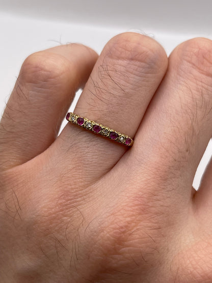 9ct gold ruby and diamond ring