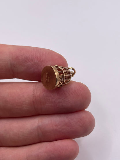 9ct gold birdcage charm