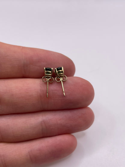 9ct gold diopside earrings
