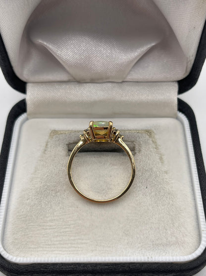 9ct gold opal and alexandrite ring