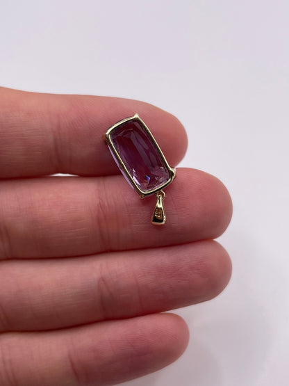 9ct gold amethyst and diamond pendant