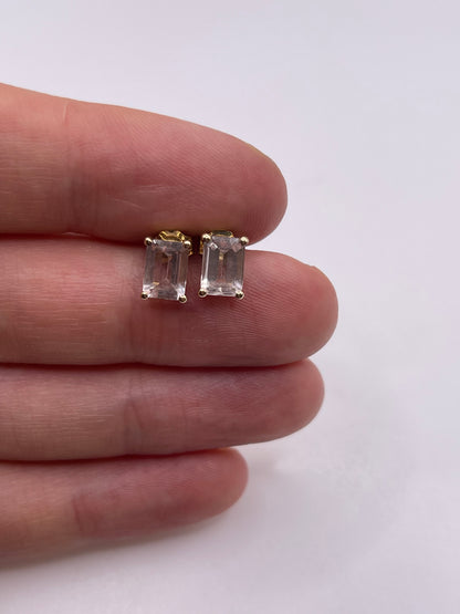 9ct gold pale morganite earrings