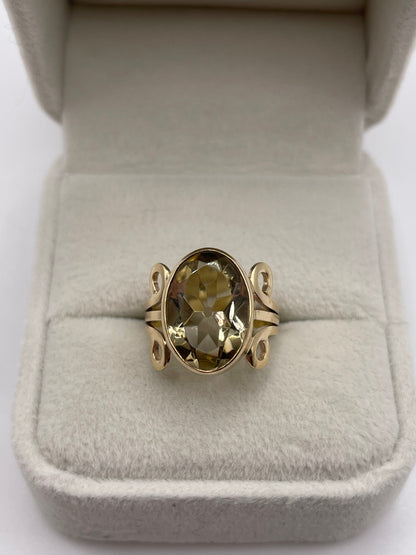 9ct gold Smokey quartz ring
