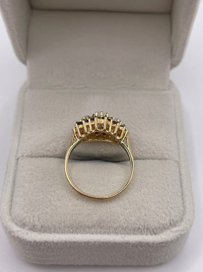 9ct gold sapphire and opal ring