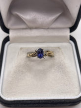 Load image into Gallery viewer, 9ct gold iolite and diamond ring
