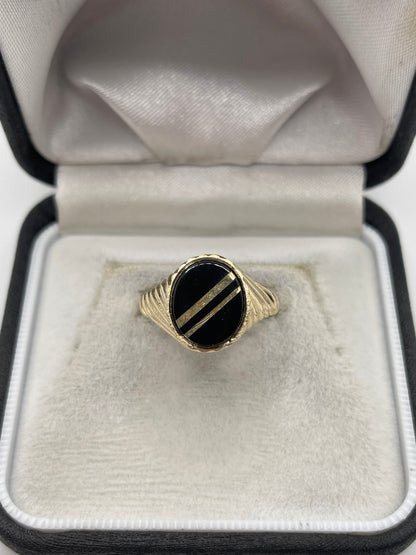 9ct gold onyx signet ring