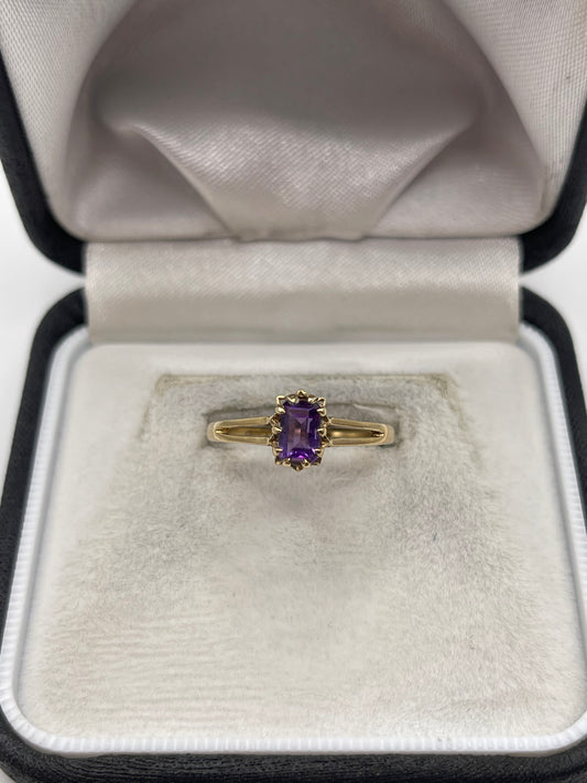 9ct gold amethyst ring