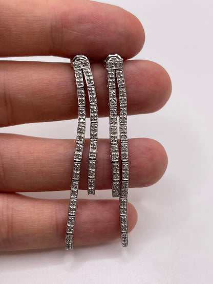 9ct white gold diamond earrings