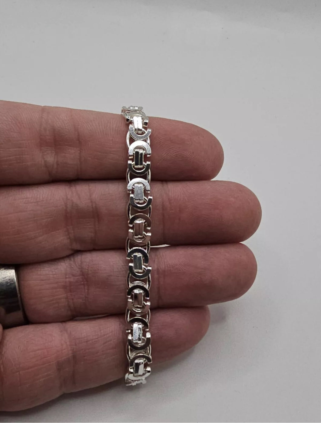 Solid silver Byzantine bracelet
