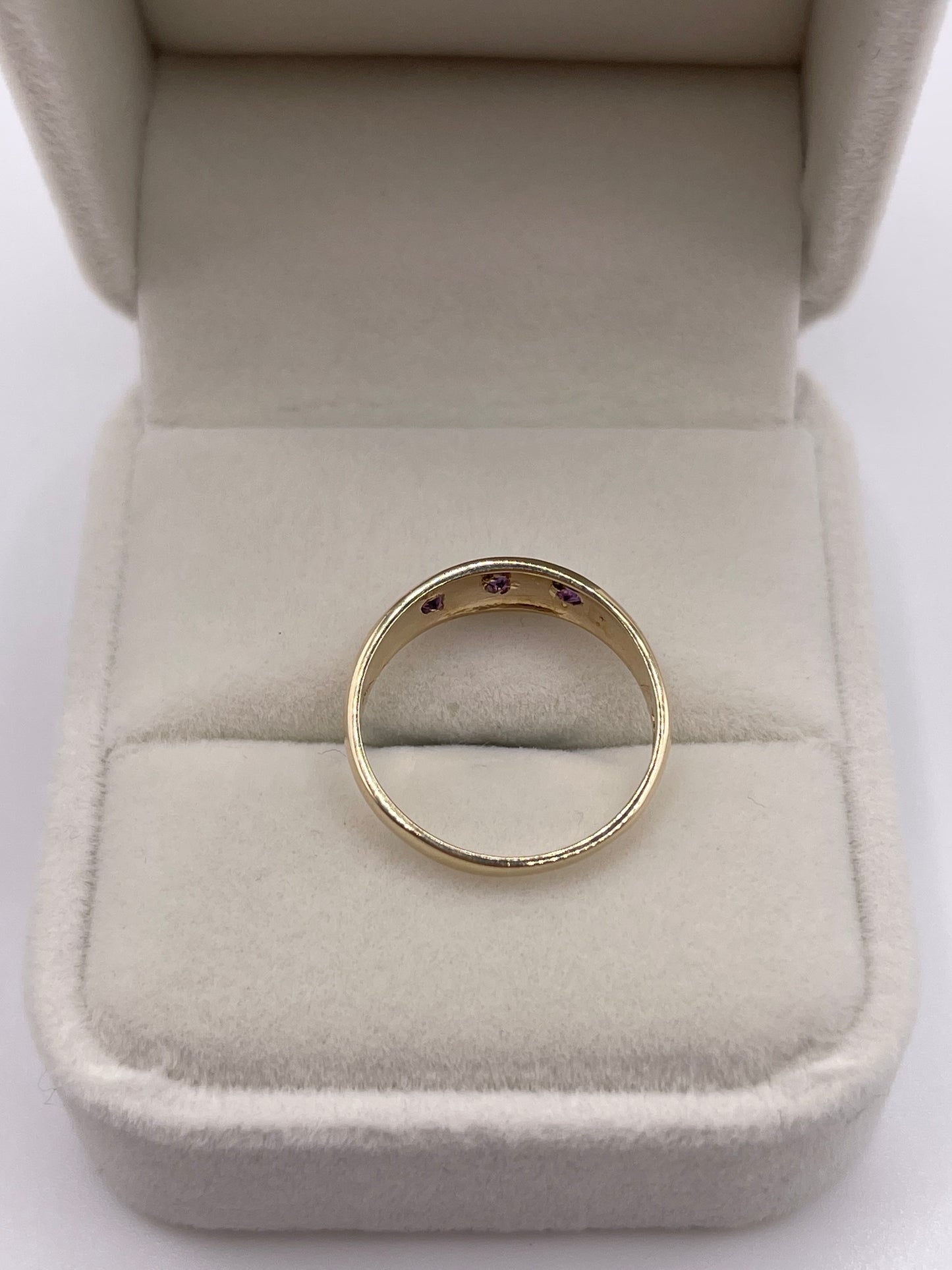 9ct gold amethyst gypsy ring