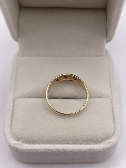 9ct gold amethyst gypsy ring