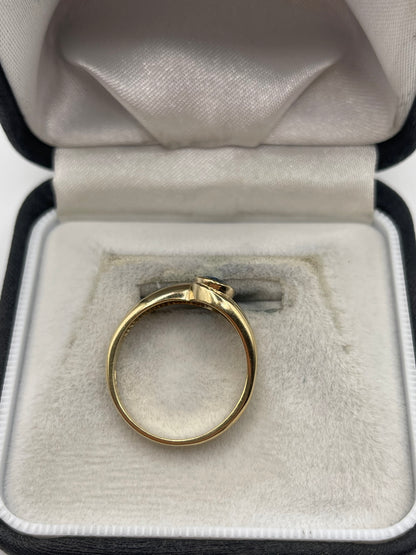 9ct gold blue topaz ring