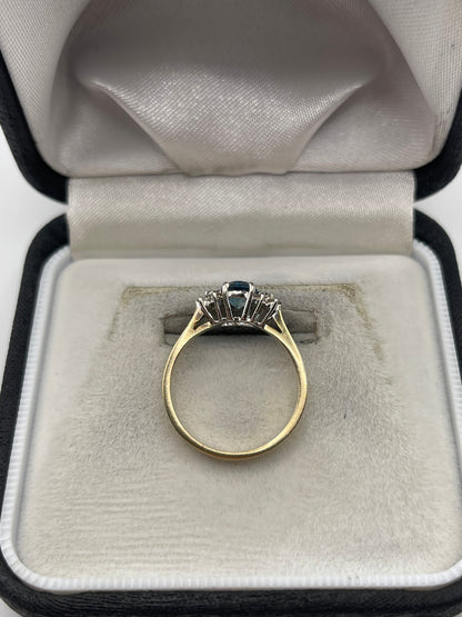 9ct gold topaz and diamond ring