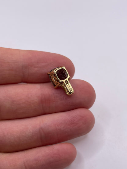 9ct gold Smokey quartz and diamond pendant