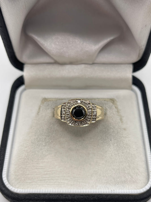 9ct gold diamond cluster ring