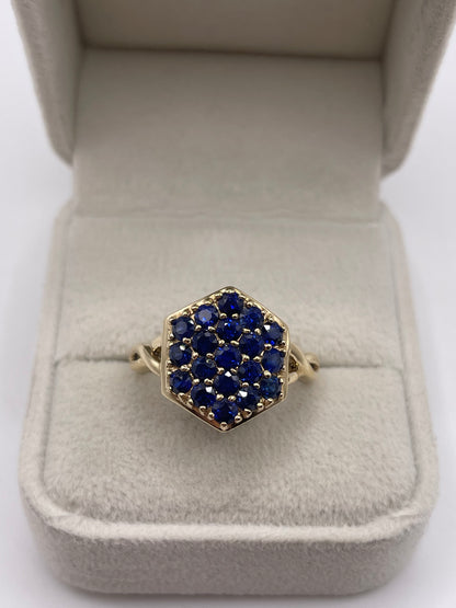 9ct gold kyanite cluster ring