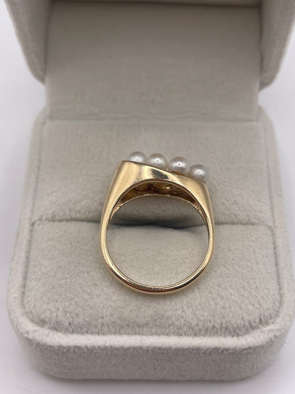 9ct gold pearl cluster ring