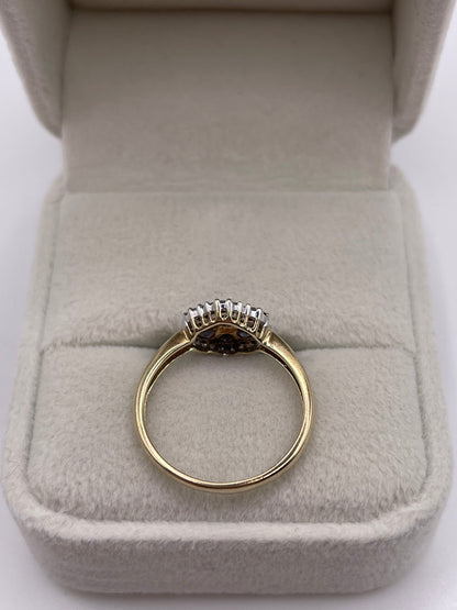 9ct gold tanzanite and diamond ring