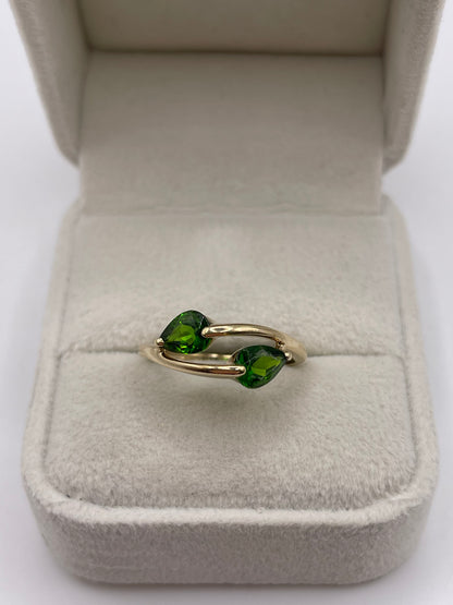 9ct gold diopside ring