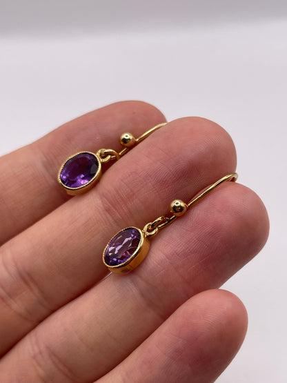 9ct gold amethyst earrings