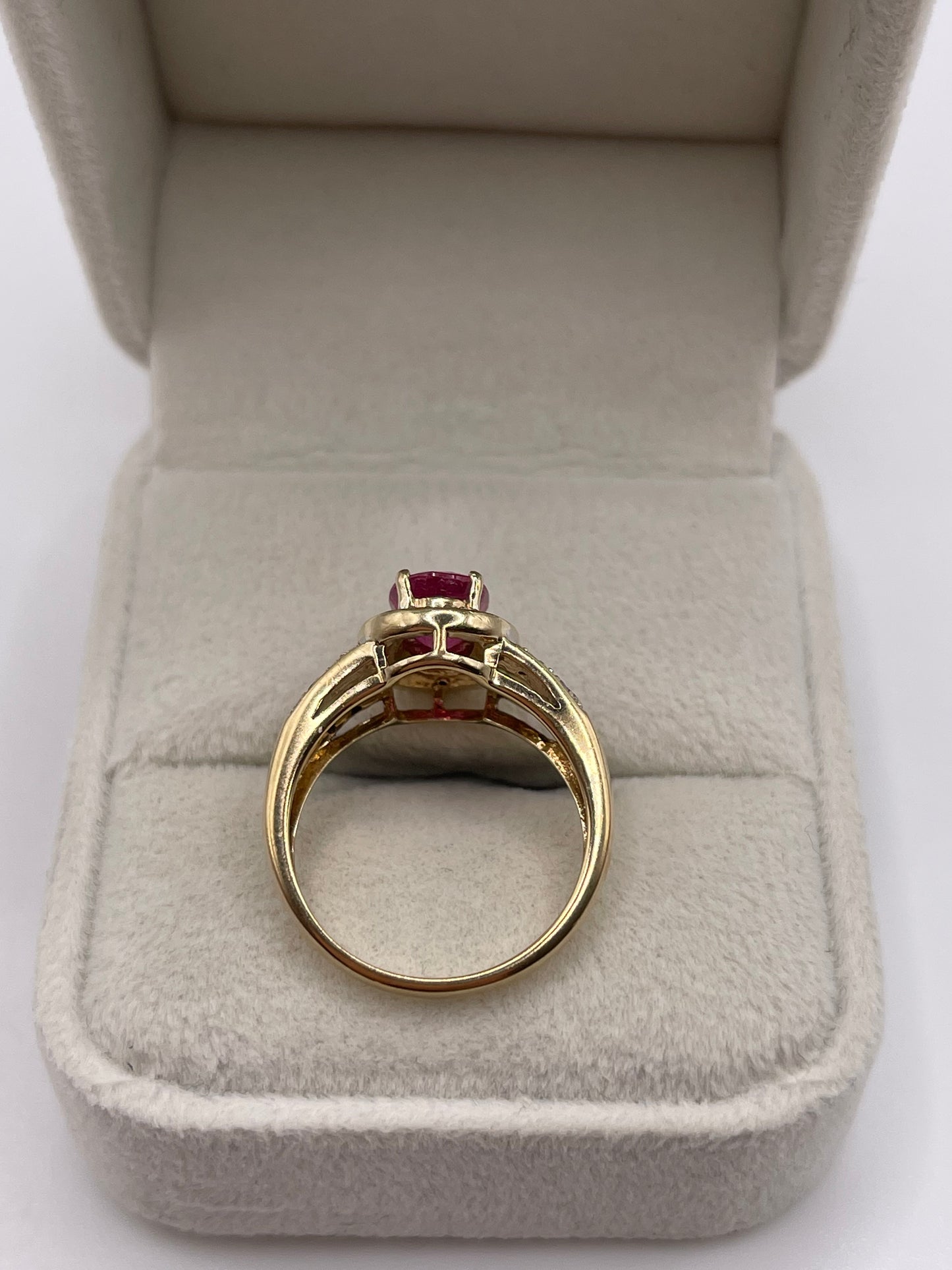 9ct gold ruby and diamond ring