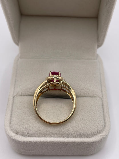 9ct gold ruby and diamond ring