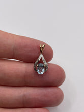 Load image into Gallery viewer, 9ct gold topaz and diamond pendant
