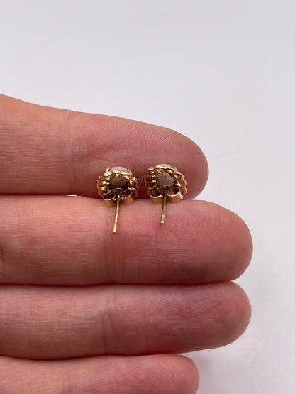 9ct gold opal earrings