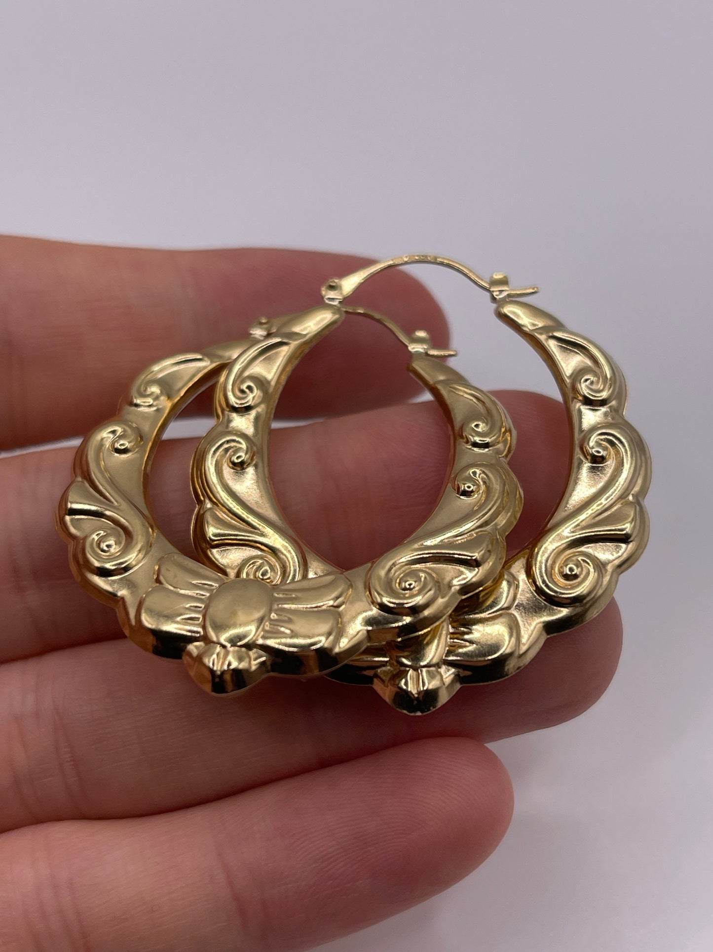 9ct gold creole earrings