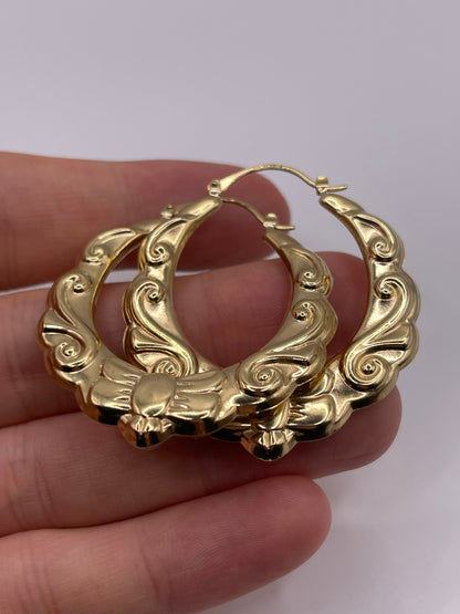 9ct gold creole earrings