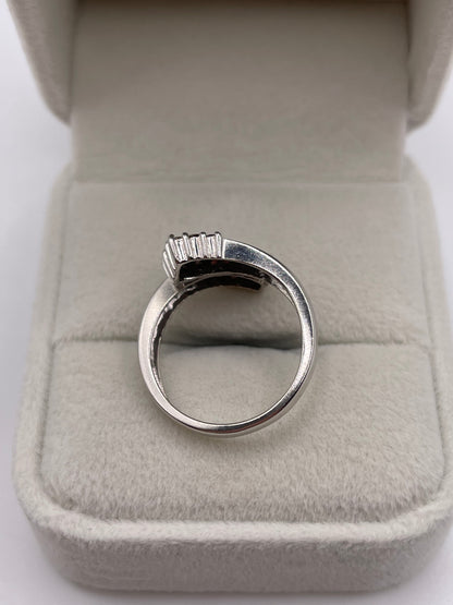 9ct white gold diamond cluster ring