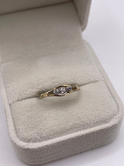 18ct gold old cut diamond ring