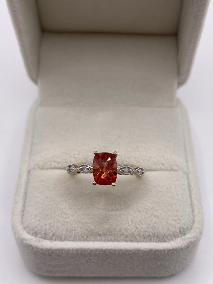 9ct gold quartz and zircon ring