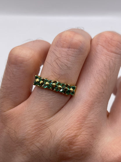 18ct gold emerald cluster ring