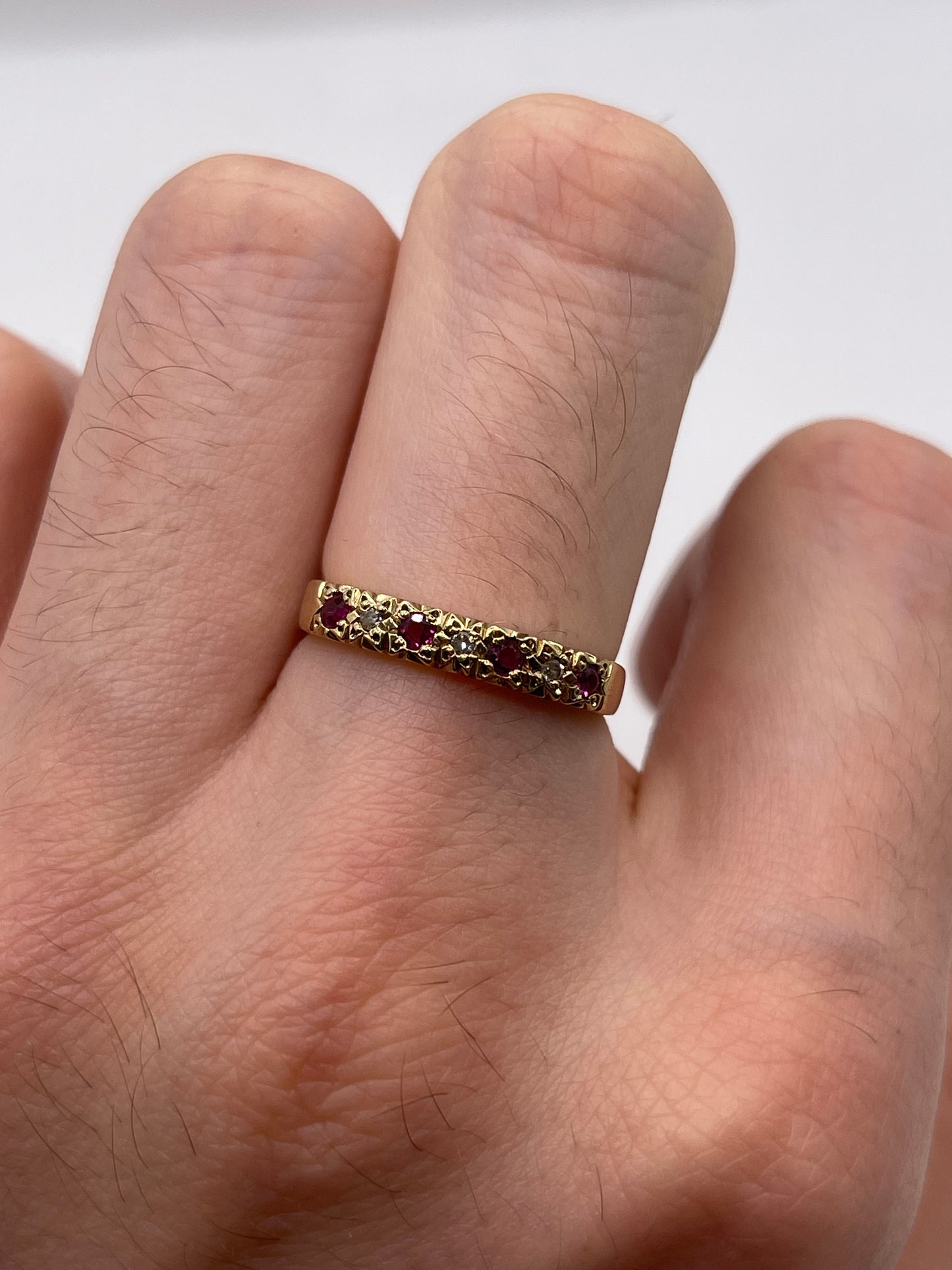 9ct gold ruby and diamond ring