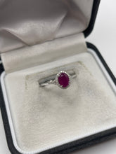 Load image into Gallery viewer, 9ct white gold ruby and diamond ring
