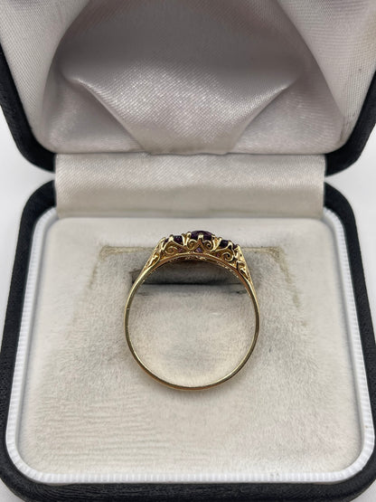 9ct gold amethyst ring
