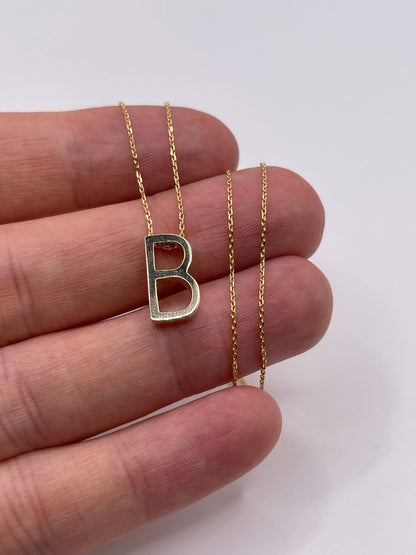 9ct gold initial B necklace