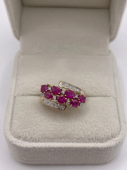 9ct gold ruby and diamond ring