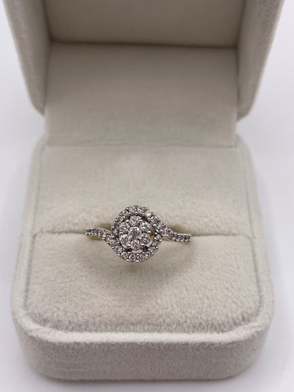 18ct gold diamond cluster ring