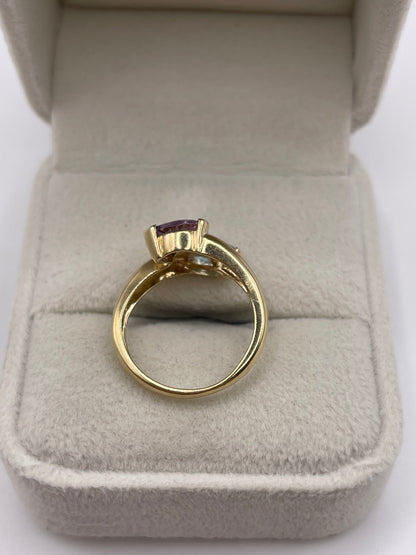 9ct gold amethyst and topaz ring
