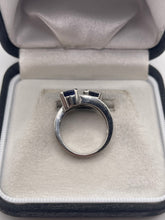 Load image into Gallery viewer, 18ct white gold sapphire and diamond ring
