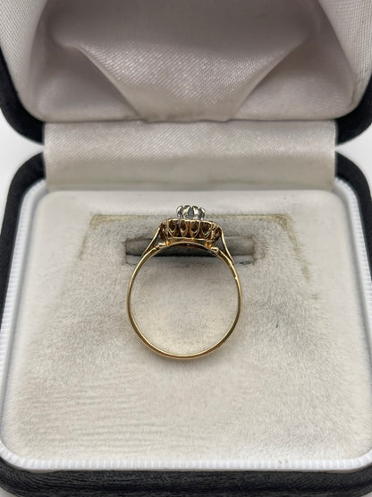 9ct gold topaz and diamond ring