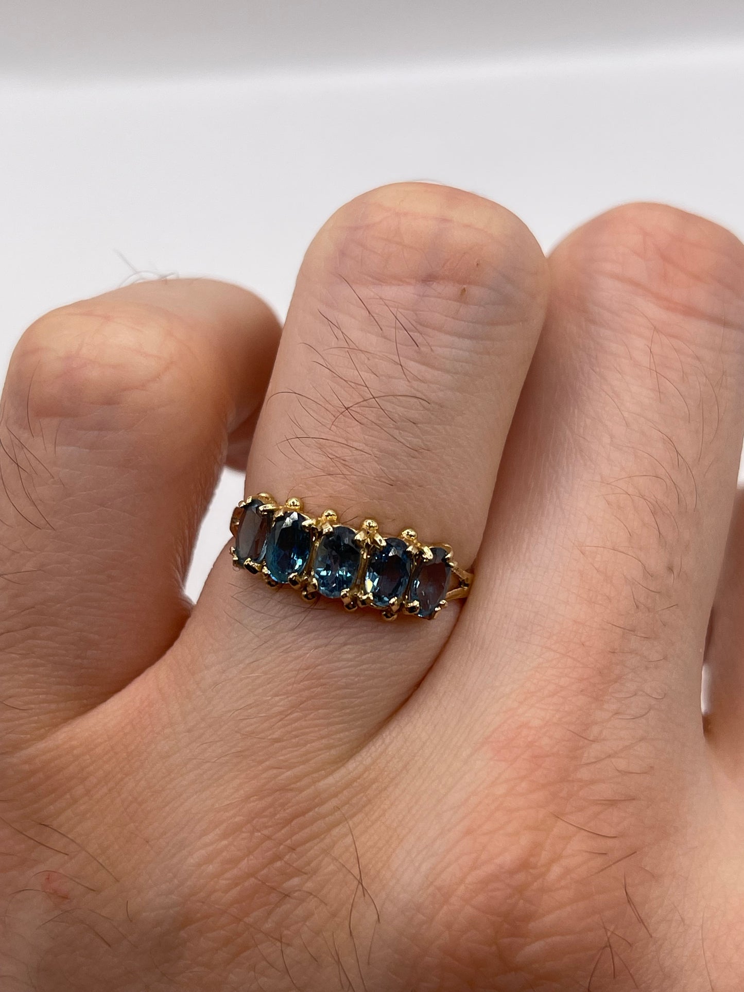 9ct gold blue topaz ring