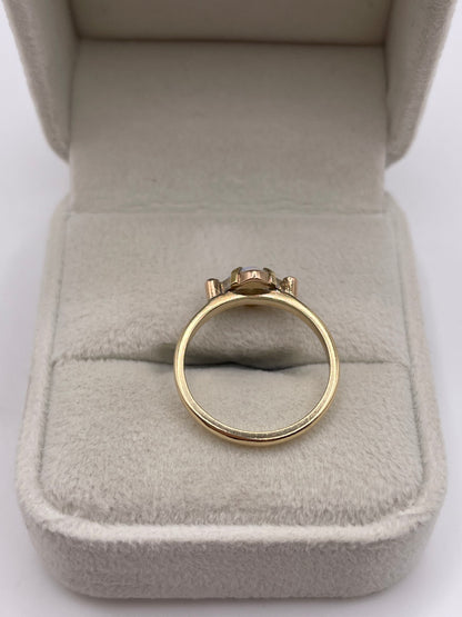 9ct gold opal and cz ring