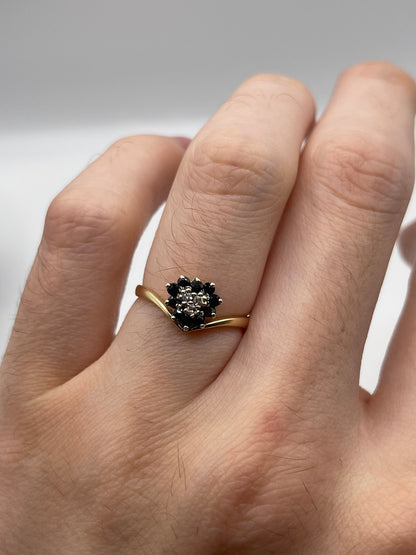 9ct gold sapphire and diamond ring