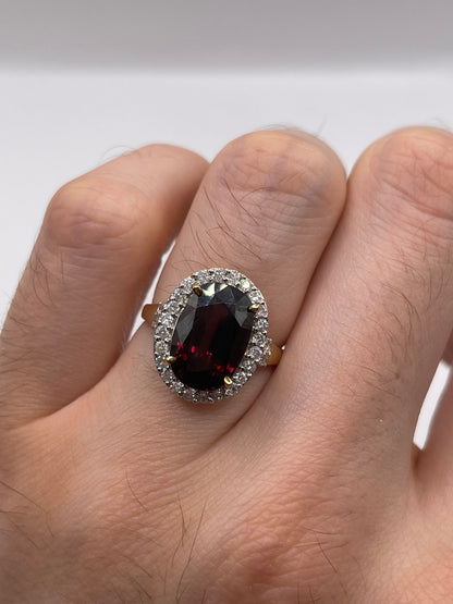 9ct gold tourmaline and diamond ring