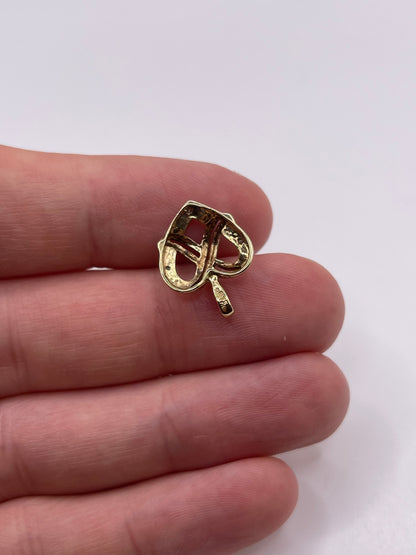 9ct gold diamond heart pendant