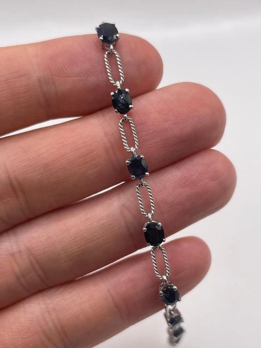 9ct white gold sapphire bracelet