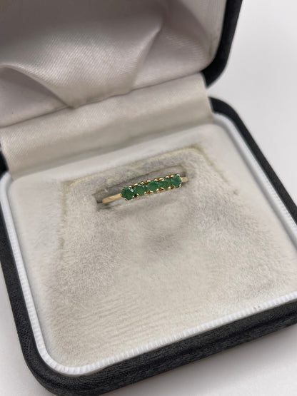 9ct gold emerald ring
